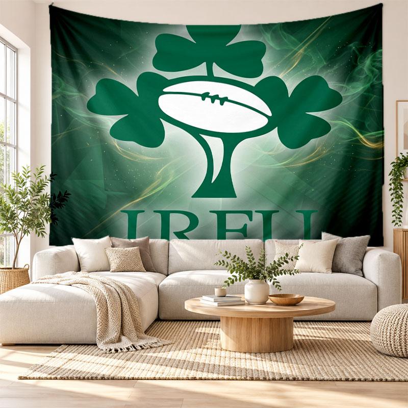 Ireland Rugby Wall Tapestry, Soft Fabric Wall Hanging, Decorative Backdrop For Bedroom Home Wall Art