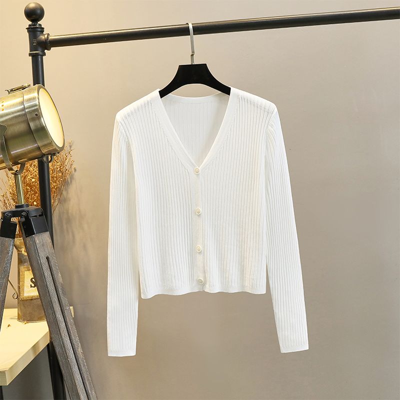 

Ice Silk Knitted Cardigan Women s Summer Loose Plus Size Outwear Blouse Outwear Short Shawl Thin Type Sunscreen Suspender Skirt