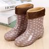 Rain Shoes Women's Fashion Outer Wear Non-slip Rain Boots Medium Tube Rubber Shoes New Overshoes Low-top Short Tube Anti-shoes