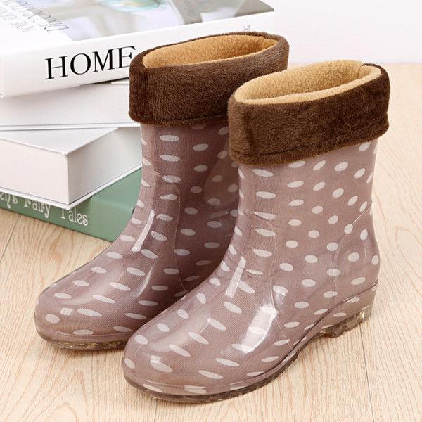 Rain Shoes Women's Fashion Outer Wear Non-slip Rain Boots Medium Tube Rubber Shoes New Overshoes Low-top Short Tube Anti-shoes