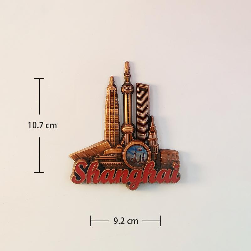 China Shanghai Oriental Pearl TV Tower 3D Stereoscopic Tourism Souvenirs Metal Decoration Home Refrigerator Magnets