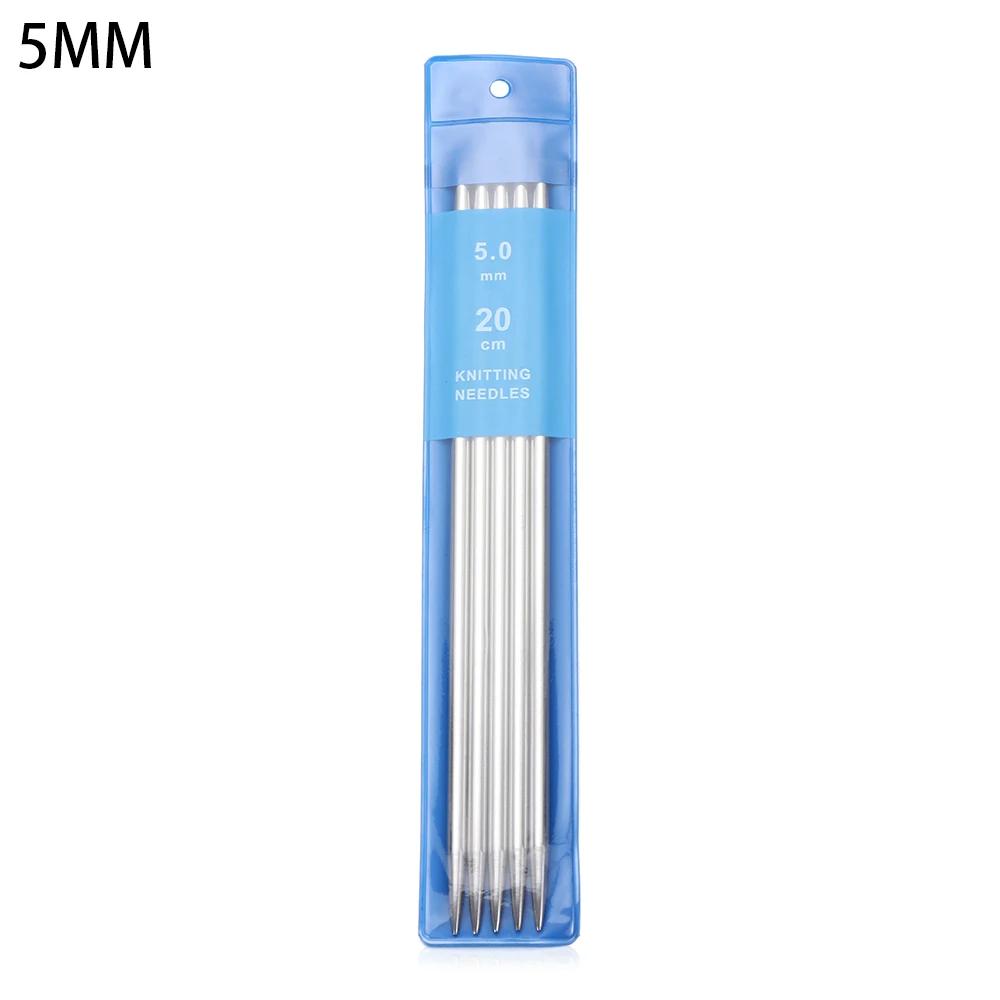 5Pcs/bag Stainless Steel Straight Knitting Needles Metal Crochet Hook DIY Sweater Weave Knitting Tools 2-5mm Sewing Accessories
