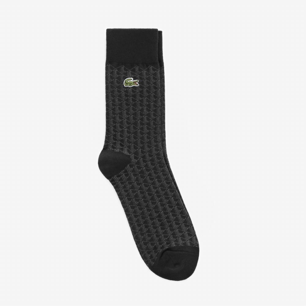 

LACOSTE Mens Jacquard Pattern Mid Neck Socks RA004E53N 031