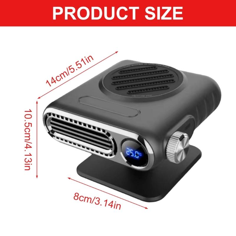 12V/24V Car Cabin Heater Digital Screen Control 150W Strong Demister Vehicle Defroster Heater for Ice Removal In Winter