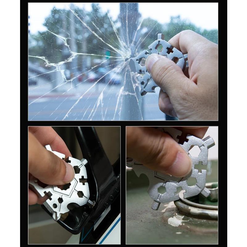 23 In 1 Pentagon Multi-function Snowflake Inner Six Angle Wrench Tool Outdoor EDC Screwdriver Bicycle Combination Tool 58*58mm