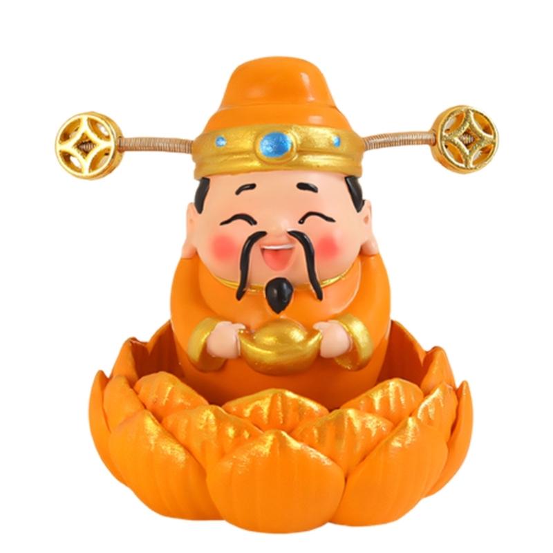 God of Wealth Figurines Resins Cai Shen Statues God of Fortune Caishen Sculptures Fengshui Ornament Home Office Decors