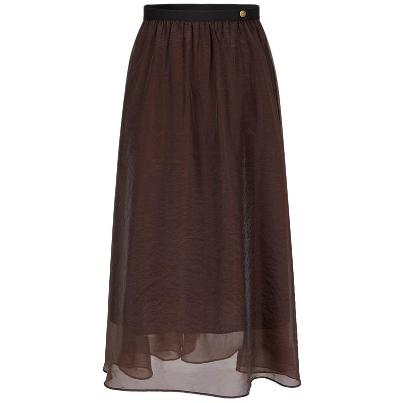 JZ Annakou Elegant Organza Paneled A-line Midi Skirt L