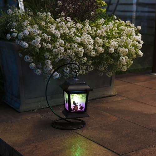 Takasho Solar Light Outdoor Alice Silhouette Lantern Black Garden Light Outdoor Indirect Lighting Waterproof Alice in Wonderland Resin/Glass/Steel TA-