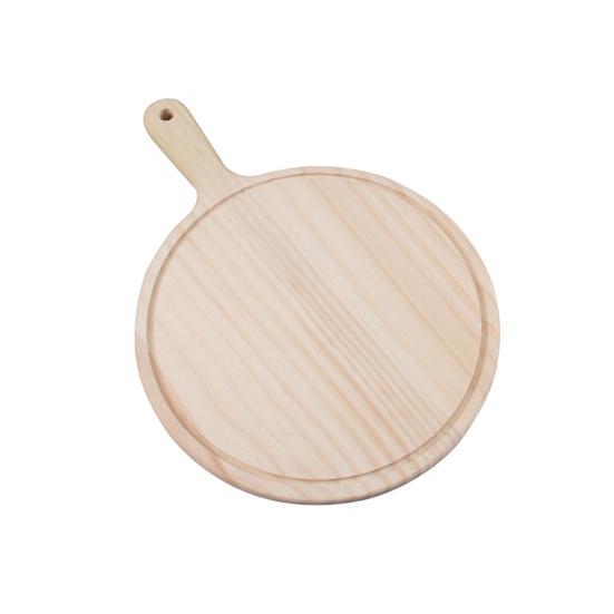 Pizza Board Premium with Handle Wood Cheese Bread Cutting Board for Bread