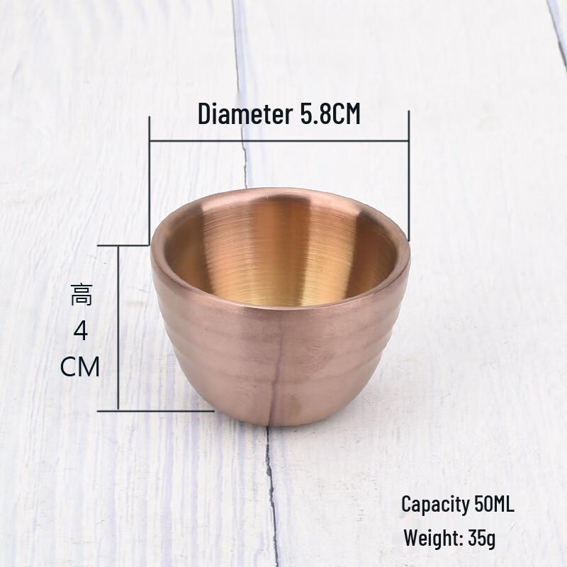 Zhongzhanggui 304 Stainless Steel 50ML Striped Wine/Tea Cup Set