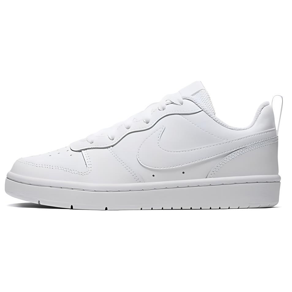 Nike Court Borough 2 Peach Cheese Slip Resistant Abrasion Resistant Low top Skateboard Shoes GS White Pink BQ5448-100(Team448- )
