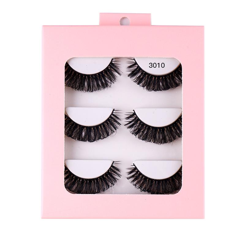 Roll 3 Pairs Of Chemical Fiber False Eyelashes Simulation Curled Thick Eyelashes