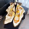 Simple 91cm square scarf ins Han Da striped silk multi-functional scarf fashion day shawl silk scarf light luxury