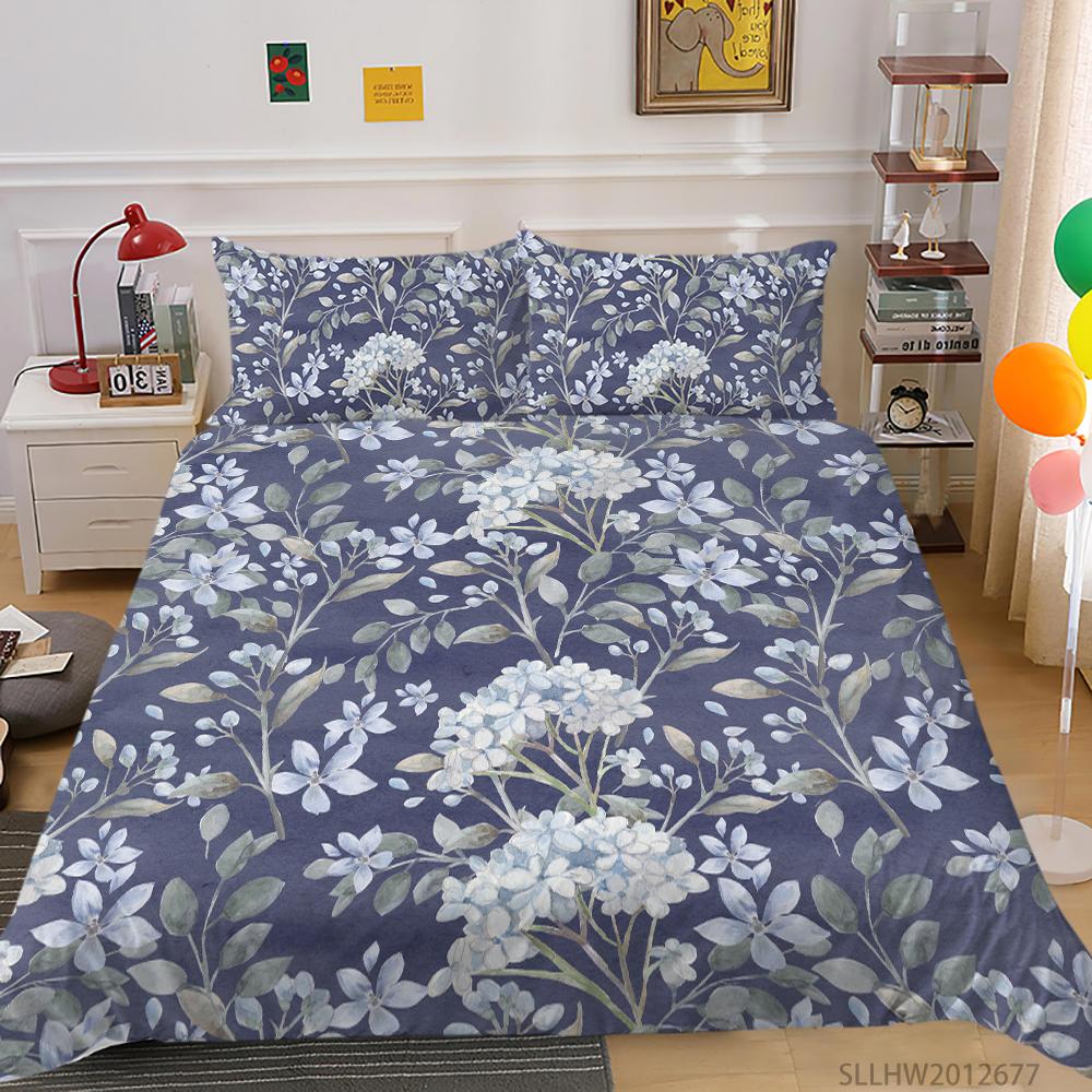 3D-Farbmuster-Grafikdruck-Bettwäsche, Einzelbett, Doppelbett, volle Größe, Vintage-Muster, Kissenbezug und Bettbezug, 2 oder 3 bequeme Heimdekoration