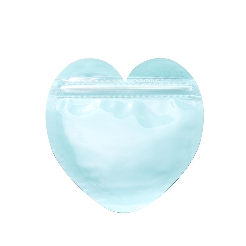 10Pcs Iridescent Zip Lock Bag Transparent Heart Plastic Seal Bags for Jewelry Display Necklace Earrings Bracelet Packaging
