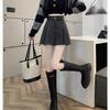 Women's Coffee Wool A-line Pleated High Waist Skirt Shorts for Autumn/Winter 2025