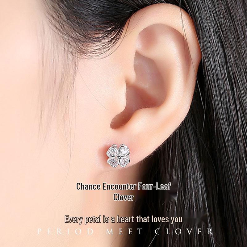 2023 Sterling Silber Kleeblatt Ohrringe: Eleganter und luxuriöser Damenschmuck