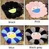 Murakami Super Soft Large Flower Plush Pillow - Smiling Sunflower Stuffed Toy, Car & Bedroom Decoration (Black & White)