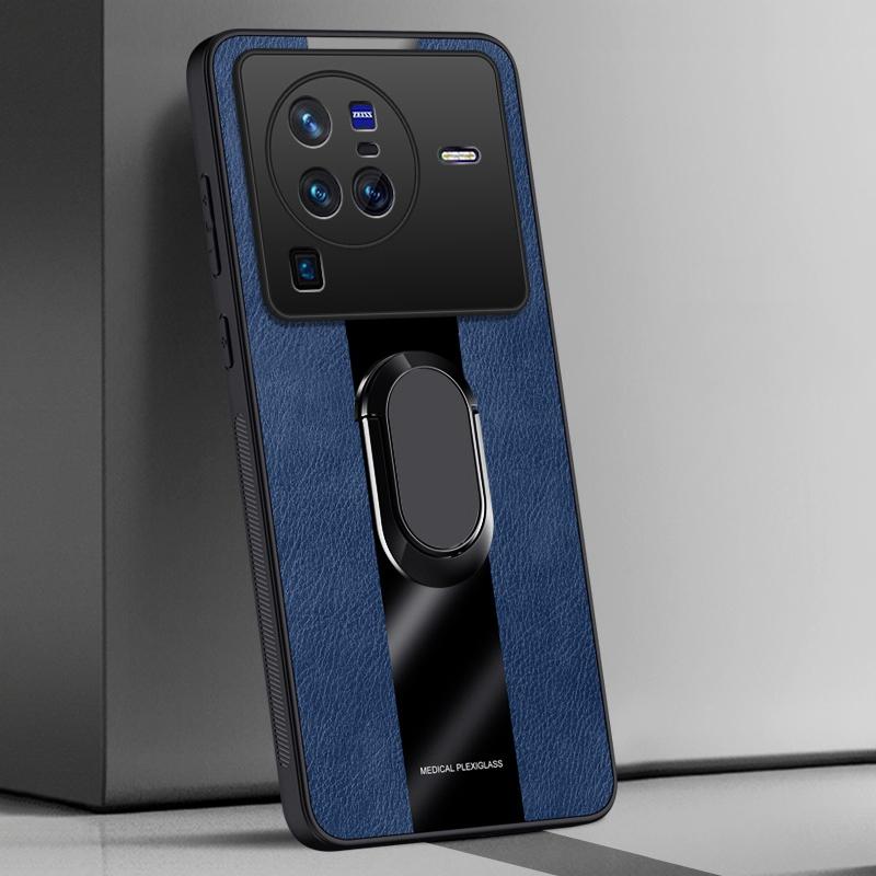 PU kožené pouzdro s držákem prstenu pro Vivo X80 Pro X Note 5G kryt luxusní magnetické silikonové ochranné pouzdro na telefon pro Vivo X Note X80