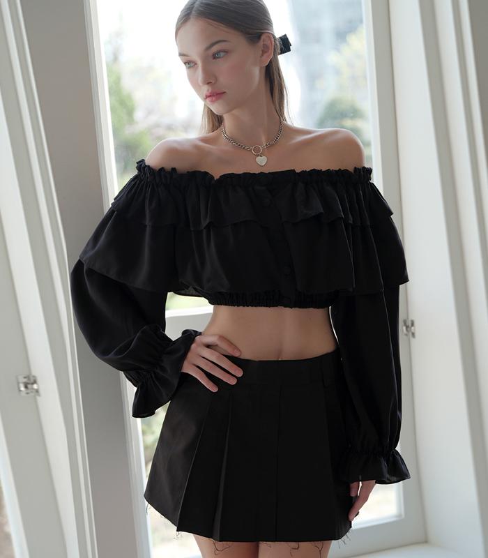Urban Dress Provence Crop Blouse Black Black/Free