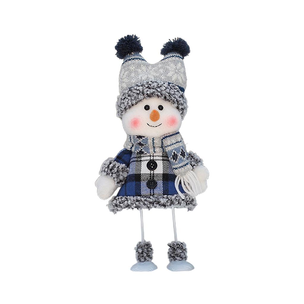 2024 New Christmas Decorations Blue Series Snowman Christmas Doll Gift Craft Home Decor 2024 Happy New Year