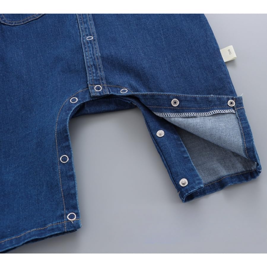 Soft material denim Korean baby 100cm [EnDast] rompers, jumpsuits, children's clothing, stylish, infant, kids, clothes, 70cm, 80cm, 90cm, (90)