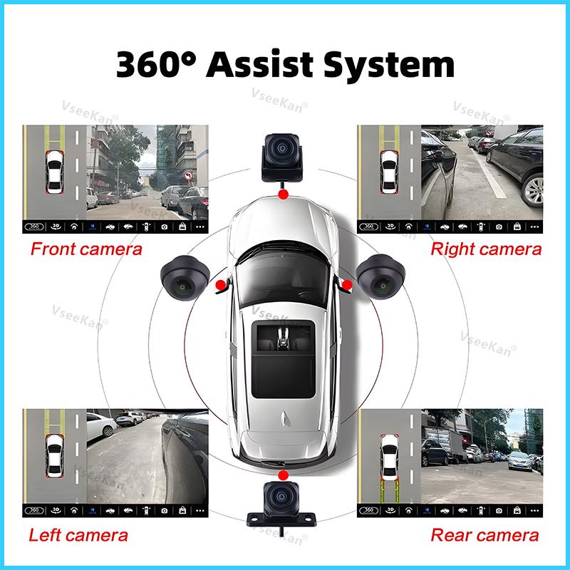 3D Car 360 Panoramic Camera 8K AHD 1080P 720P 4 Pieces Square Cameras For Android Radio 360APP SN307 WDR 2053 Sensor