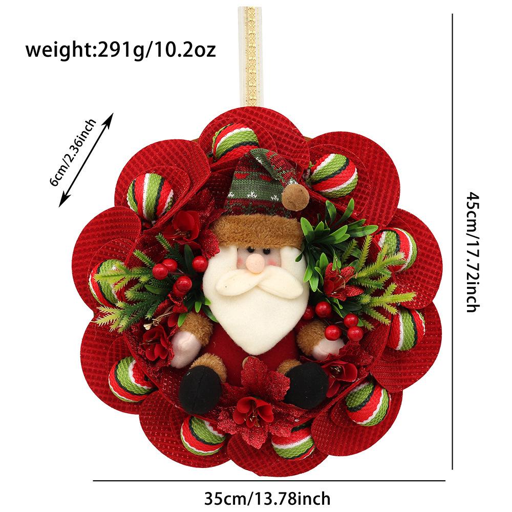 Cross-border Christmas Snowman Wreath Ornament: Creative Holiday Hanging Decoration