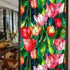 45x100cm Colorful Flower Stained Glass Film Static Cling PVC Privacy Window Film Home Living Room Office Art Decor