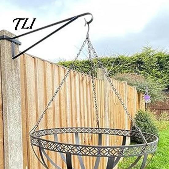 Vertical Garden Hook 4PCS Metal Plant Hanger Bracket, Wall Mounted Hooks, Hanging Basket Bracket Strong Load-bearing Capacity Brackets for Concrete