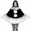Adult Halloween Outfit Set, Black White Party Costume with Ruffle Collar and Pull On Styling for Dance Photos