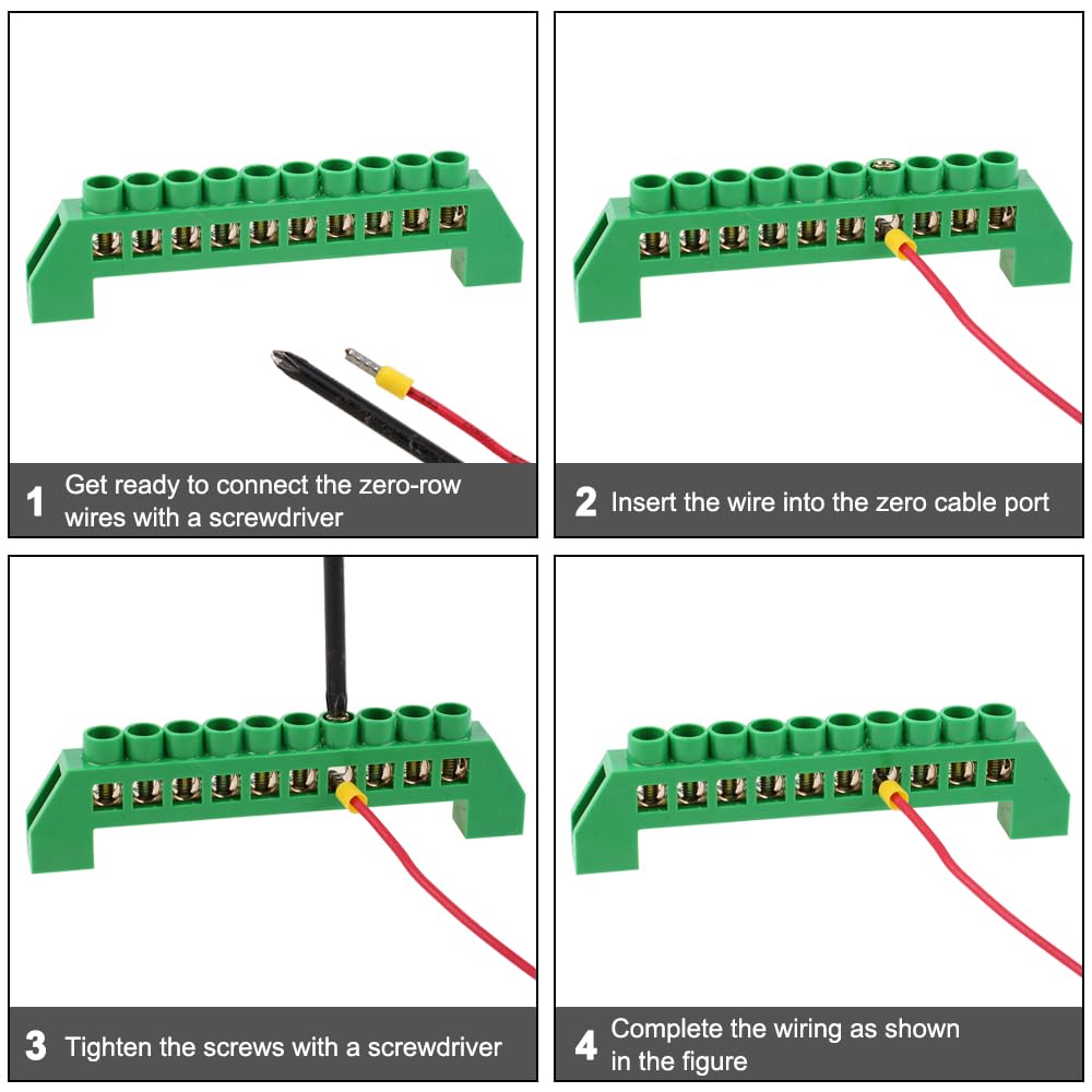 Bridge Design Zero Line 4-12 Pole Screw Brass Copper Grounding Strip Terminal Block Connector