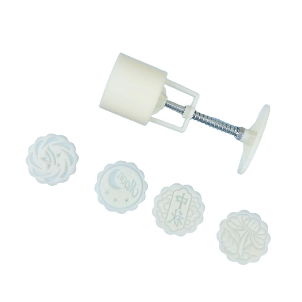 Mooncake Stamps DIY Mooncake Molds Plastic Mooncake Tool Hand Pressure Plastic Material Baking Accessories for Kitchen