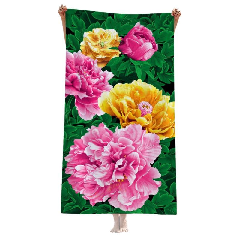 Large Floral Print Microfiber Beach Towel Quick Dry Portable Absorbent Bath Pool Travel