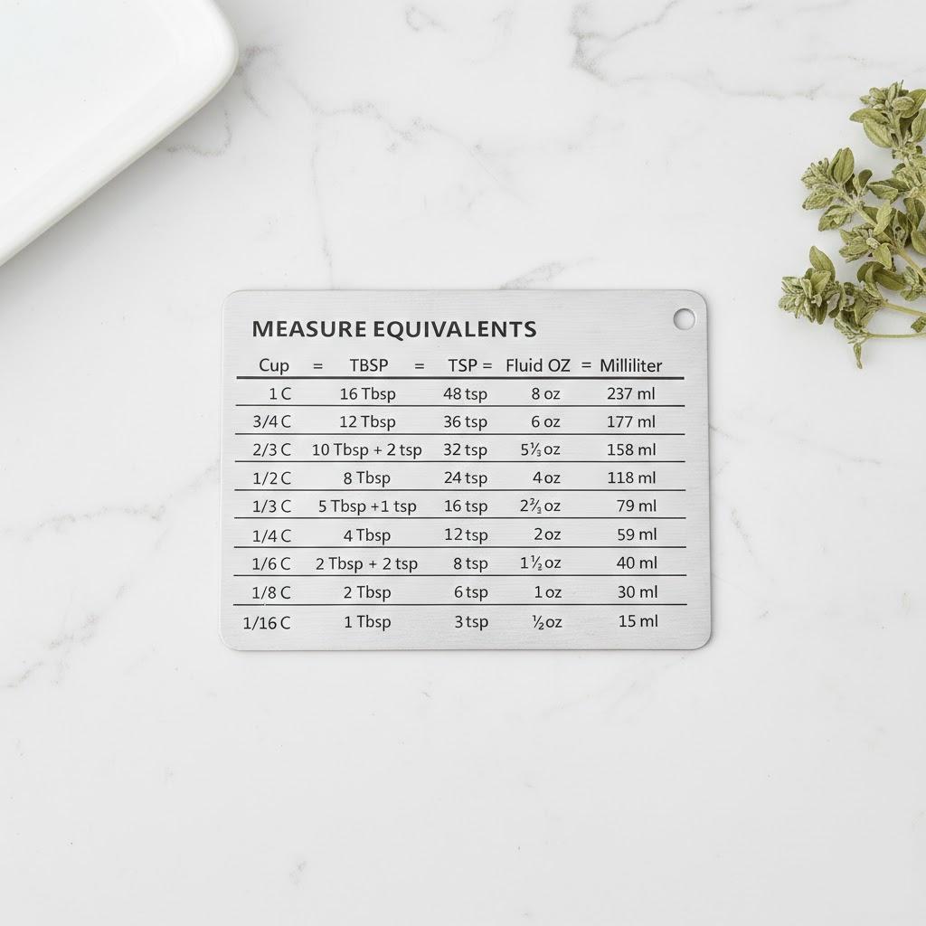 

Stainless Steel Kitchen Scale Baking Conversion Chart Home Use Refrigerator Magnet Attachable Precision Measurement Tool серебряный