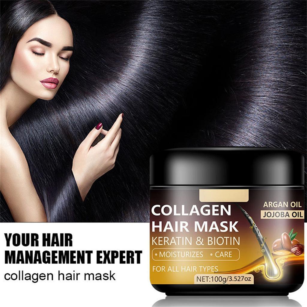 Masque au collagène sans évaporation Nourrit et hydrate les cheveux Répare les cheveux secs Hydrate les cheveux en profondeur