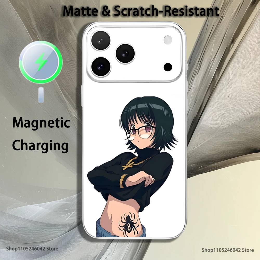 H-HunterS S-ShizukuS Magnetic Wireless Charging Transparent White Phone Case For iPhone 17,16,15,14,13,12,11,Pro,Max,Plus