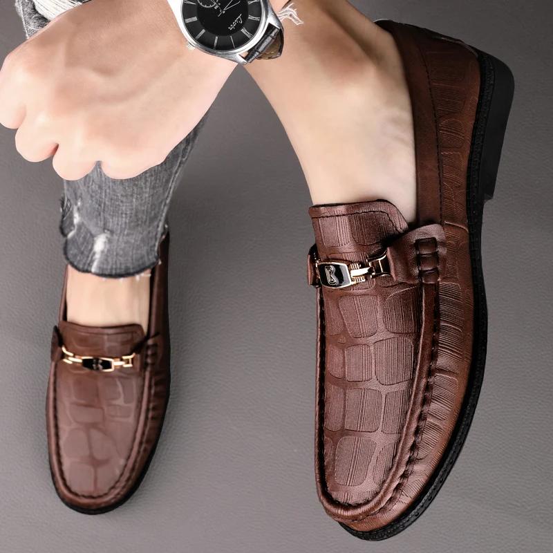 Fashion High Quality Men Shoes Genuine Leather Men's Casual Shoes Brand Driving Shoes Male Comfortable Loafers Men All-match Moccasins