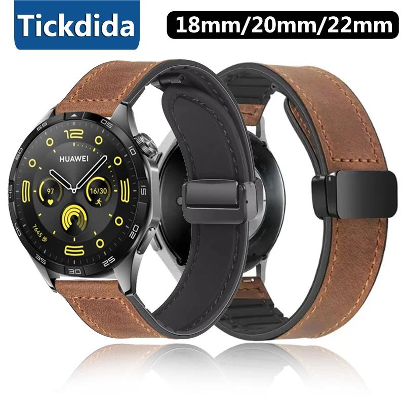 For 20mm 22mm Leather Silicone Strap for Huawei Watch GT4 GT 4 41mm 46mm Wristband Bracelet for Huawei GT3 Pro GT2 3 2 Strap