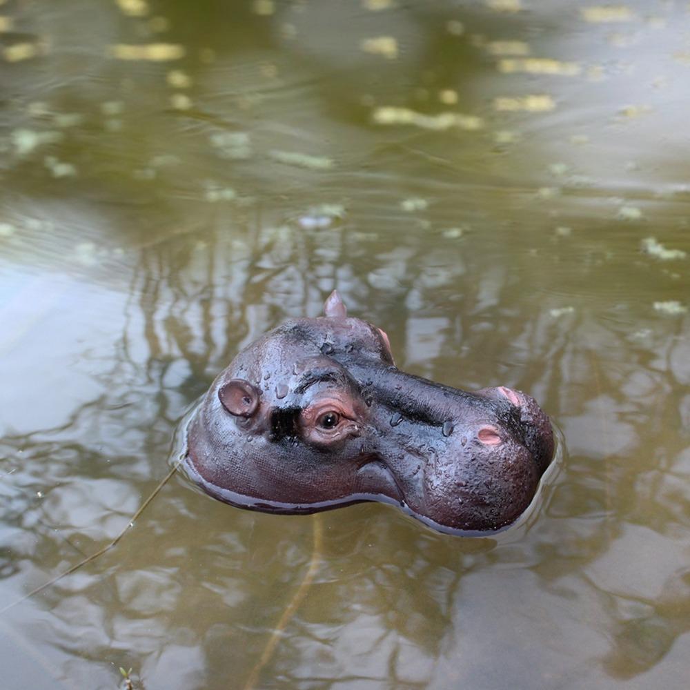 Zábavné plovoucí hroší ozdoby Pryskyřičné řemeslo Zvířecí figurky Dekorace Dekorace nádvoří