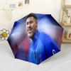 Brazilian Footballer Victory. Portable Automatic Umbrella Compact 8-Rib Design Foldable Design All-Season Umbrella for Travel Compact Folding Umbrella
