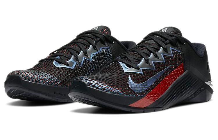 Scarpe da Ginnastica da Uomo Nike Metcon 6 Mat Fraser Nero/Cremisi Brillante-Argento Metallizzato-Nero