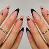 Almond Press On Nail Matte Stick On Nail French Style False Nail with Heart Designs Nail Accesories Manicure Nail Art