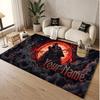 Wolf Theme Soft Crystal Velvet Rug Custom Name & Text Print Non Slip Floor Rug for Bedroom Living Room