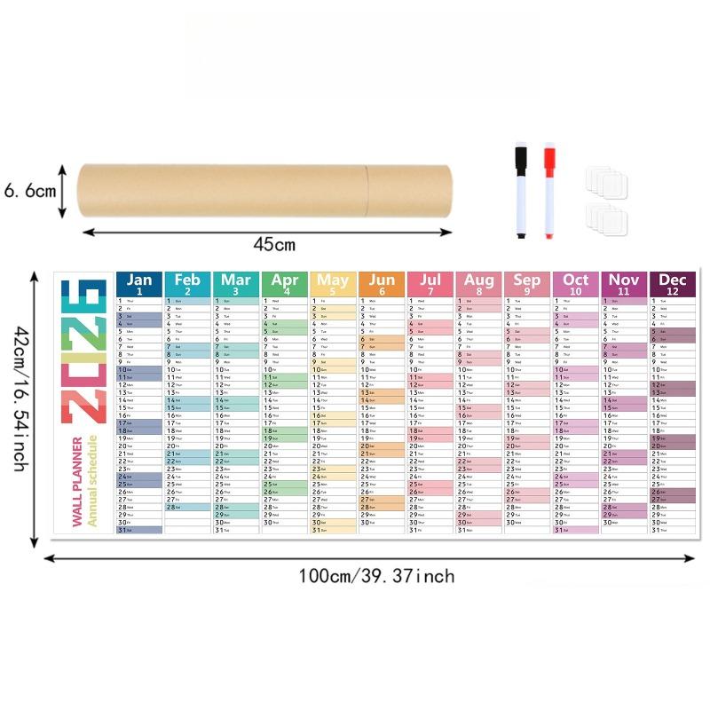 2026 Wall Calendar Annual Planner Daily Schedule Board Calendar for Home Office Planning & Tracking