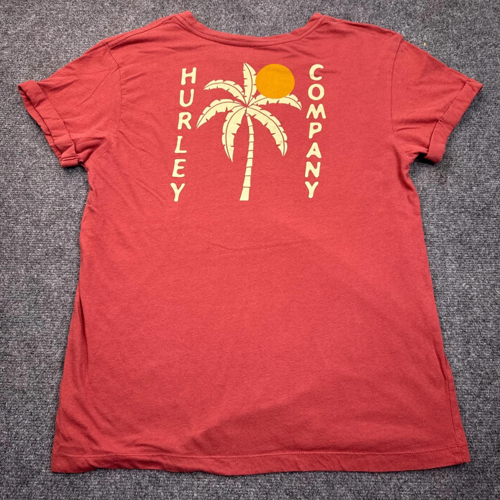 

Hurley T Shirt Top Womens Size XL Orange Red VTG Y2K Surf Graphic Tee M