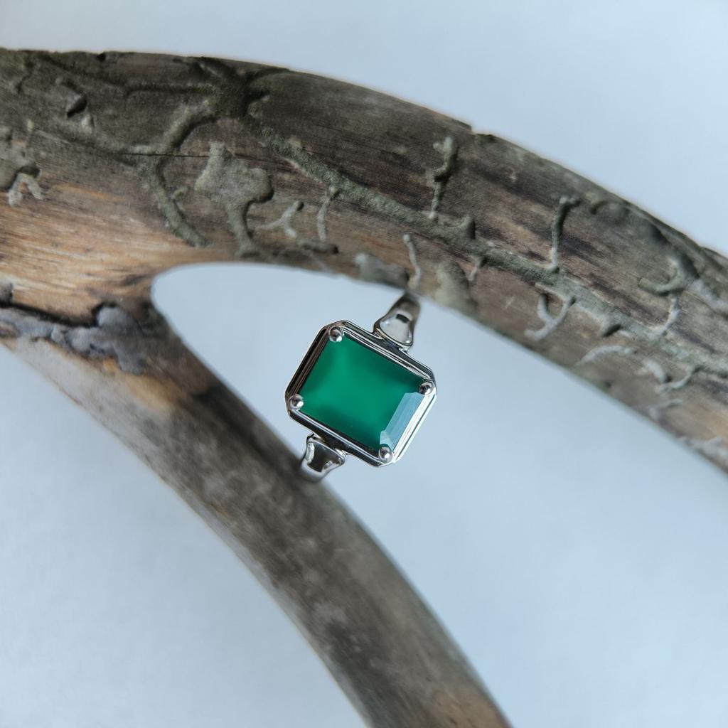 Серебряное кольцо с натуральным агатом 1.85ct, вес изделия 3,09 гр (2189763)