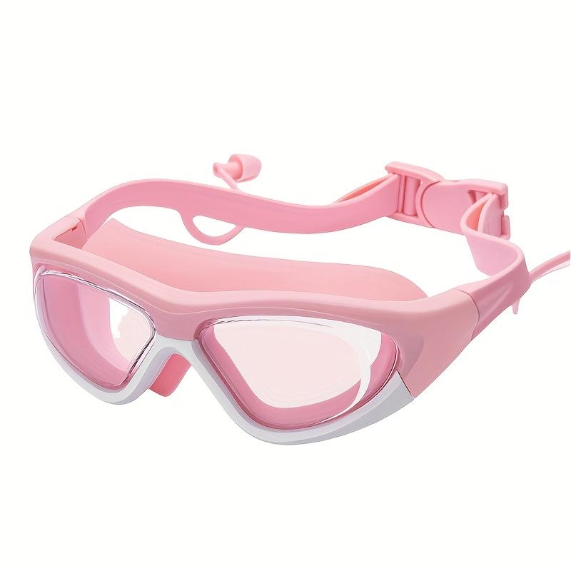 Youth Swimming Goggles with Earplugs, Waterproof and Anti Fog Silicone Seal Suitable for Beach and Swimming