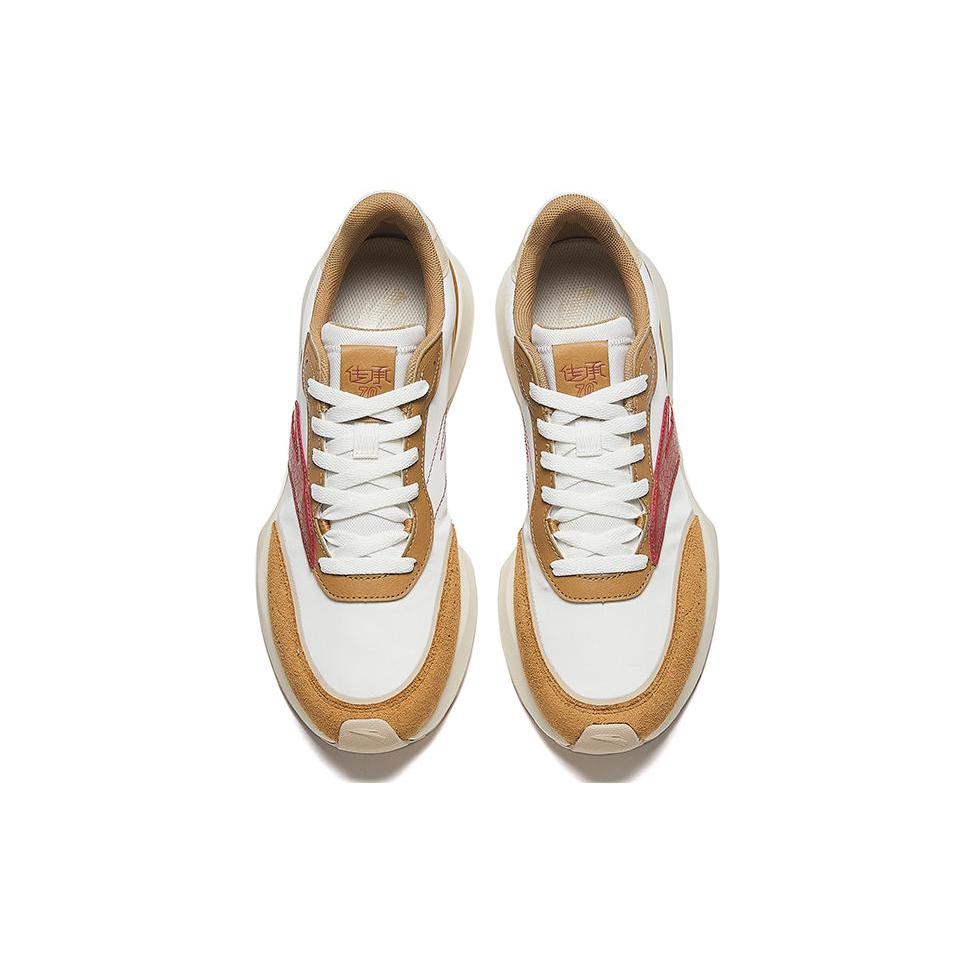 Anta Fabric Slip Resistant Abrasion Resistant Low Top Sports Casual Shoes Men's White Brown Red 112338879-4