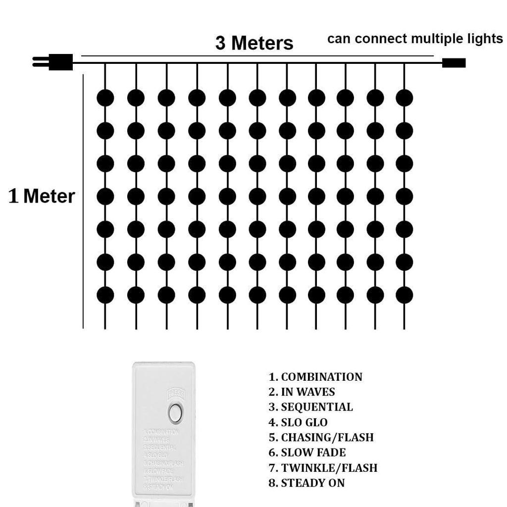 80 Crystal Ball Diwali Lights for Decoration for Home Warm White Led String Lights Curtain Lights Ball Pendants 3x1 Mtr String Light